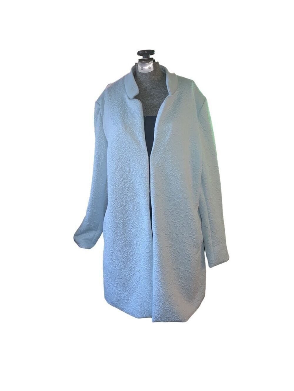Women's Guillaume Light Blue Textured Open Front Jacket L